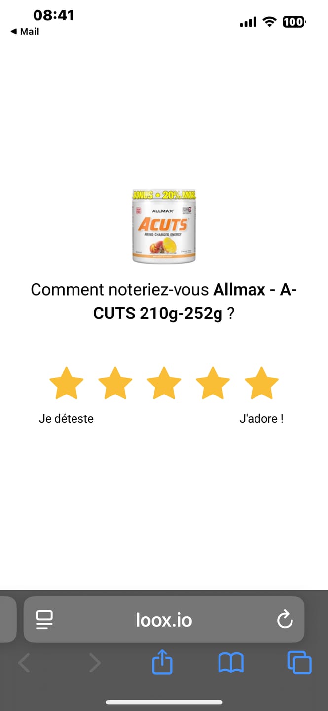 Customer photo review of Allmax - A-CUTS 210g-252g