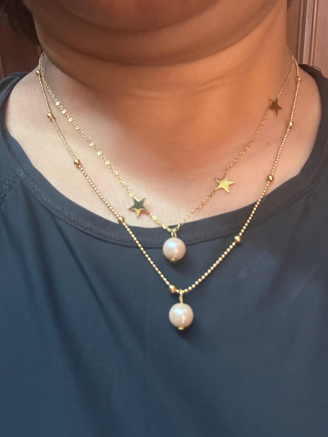 Customer photo review of Cosmic Beads and Stars Necklace