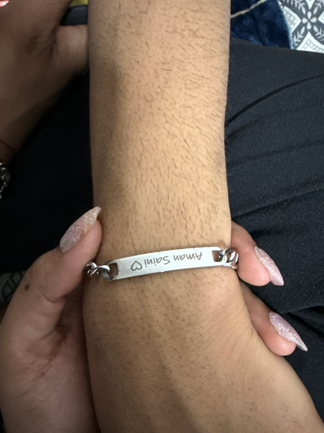 Customer photo review of Engraved Bracelet Set - W/ Eternal Rose Box