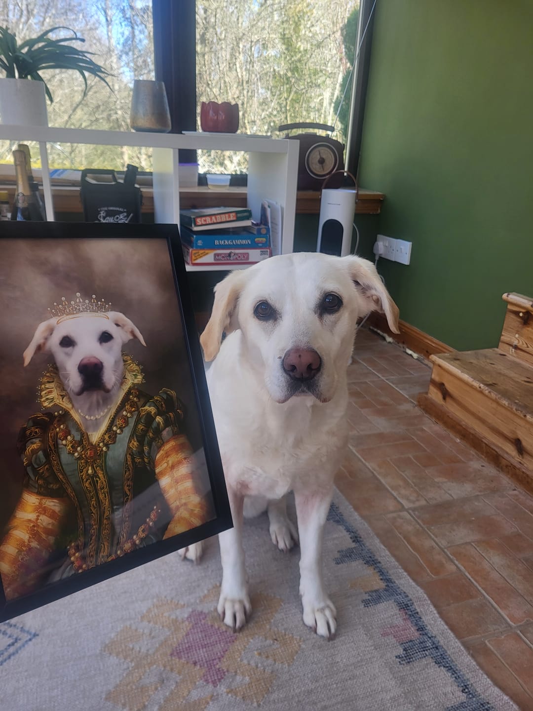 Customer photo review of The Pearl Princess: Custom Pet Portrait