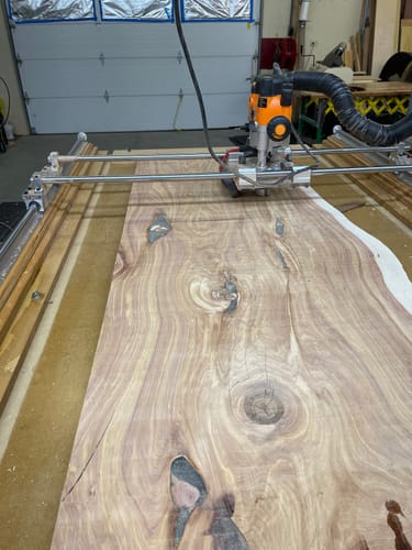 Customer photo review of 48" Linear Rails For Router Sled (Pair-Set Of 2)