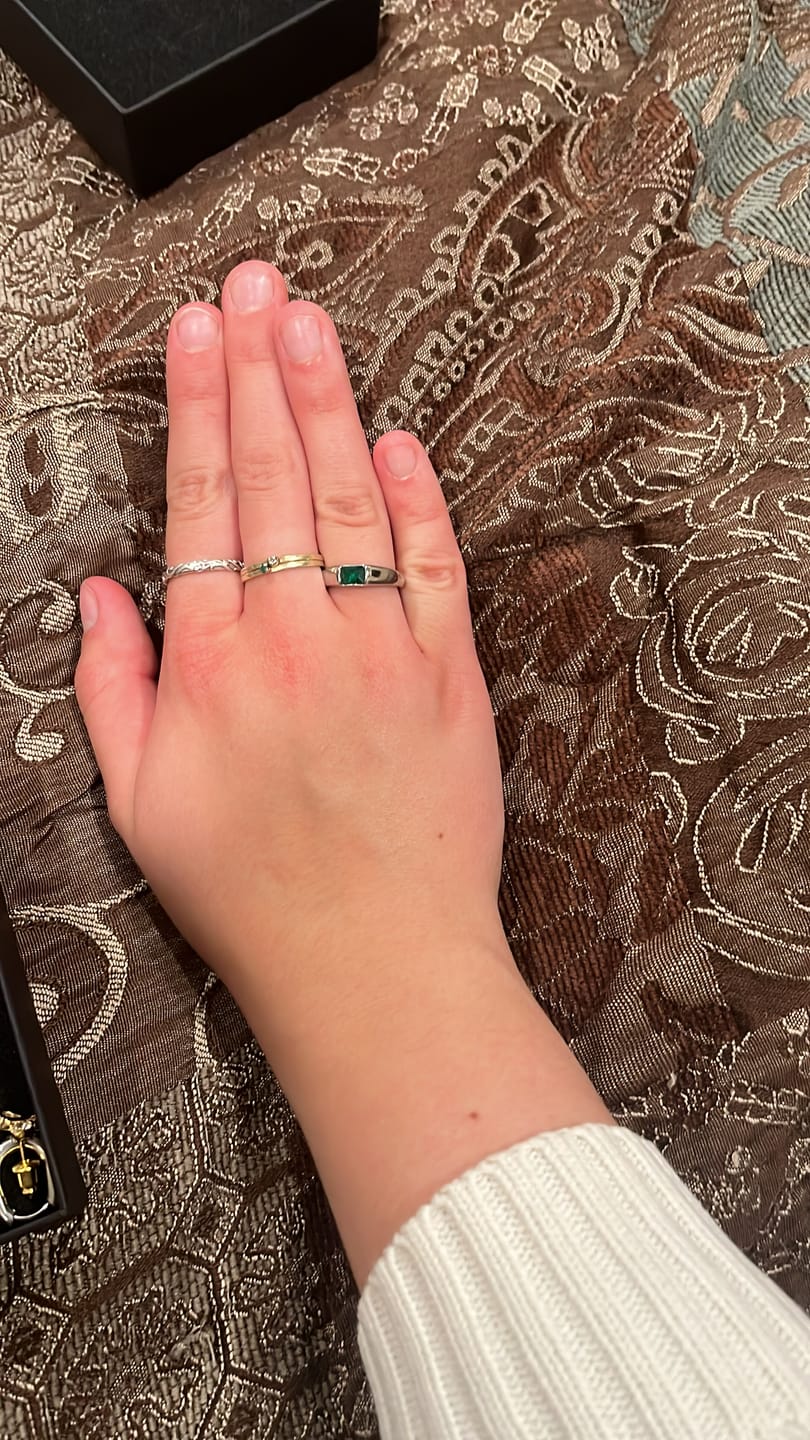 Customer photo review of Ember Silver & Emerald Ring