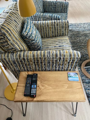 Customer photo review of Minimalist Side Table with Hairpin Legs