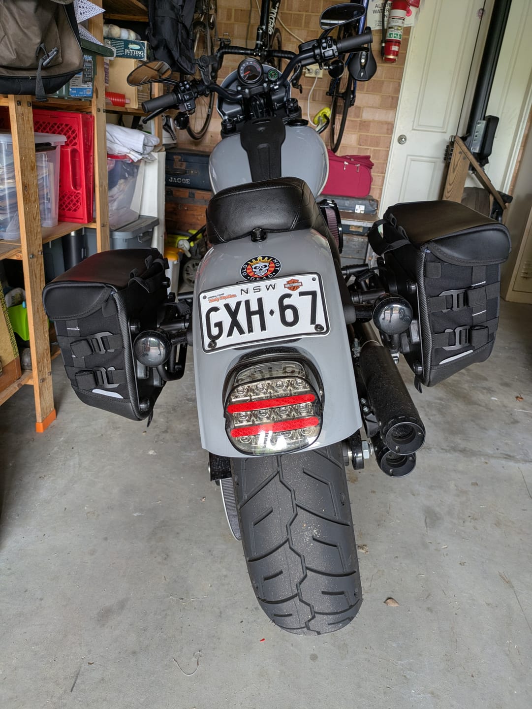 Customer photo review of 20L - Incognito Quick-Mount Small Saddlebags for Harley Softail Low Rider S FXLRS