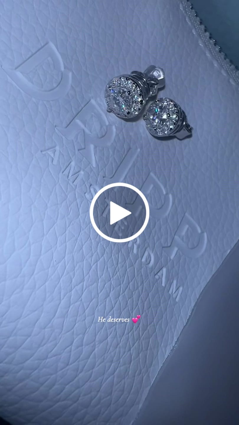 Customer video review of MOISSANITE ROYAL STUDS.