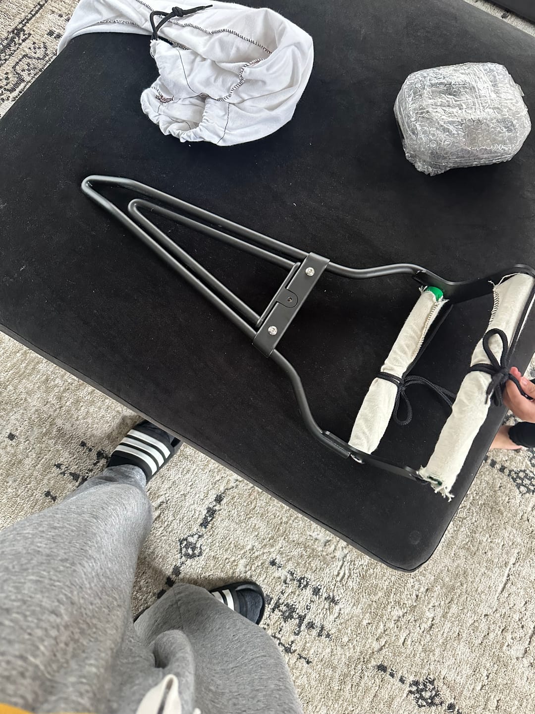 Customer photo review of Iron Born Blade 25" Sissy Bar with Foldable Luggage Rack for Harley Softail Low Rider S FXLRS Matte Black