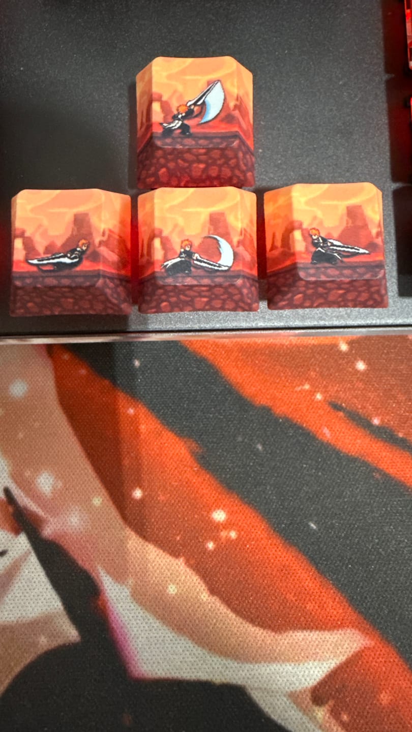 Customer photo review of Bleach Keycaps | Kurosaki Ichigo Keycaps | Cool Anime Keycap Sets Keyboard
