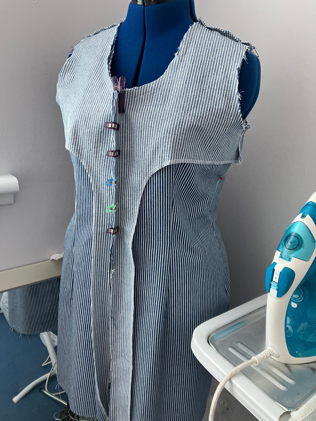 Customer photo review of Striped Yarn Dyed Washed Denim Fabric