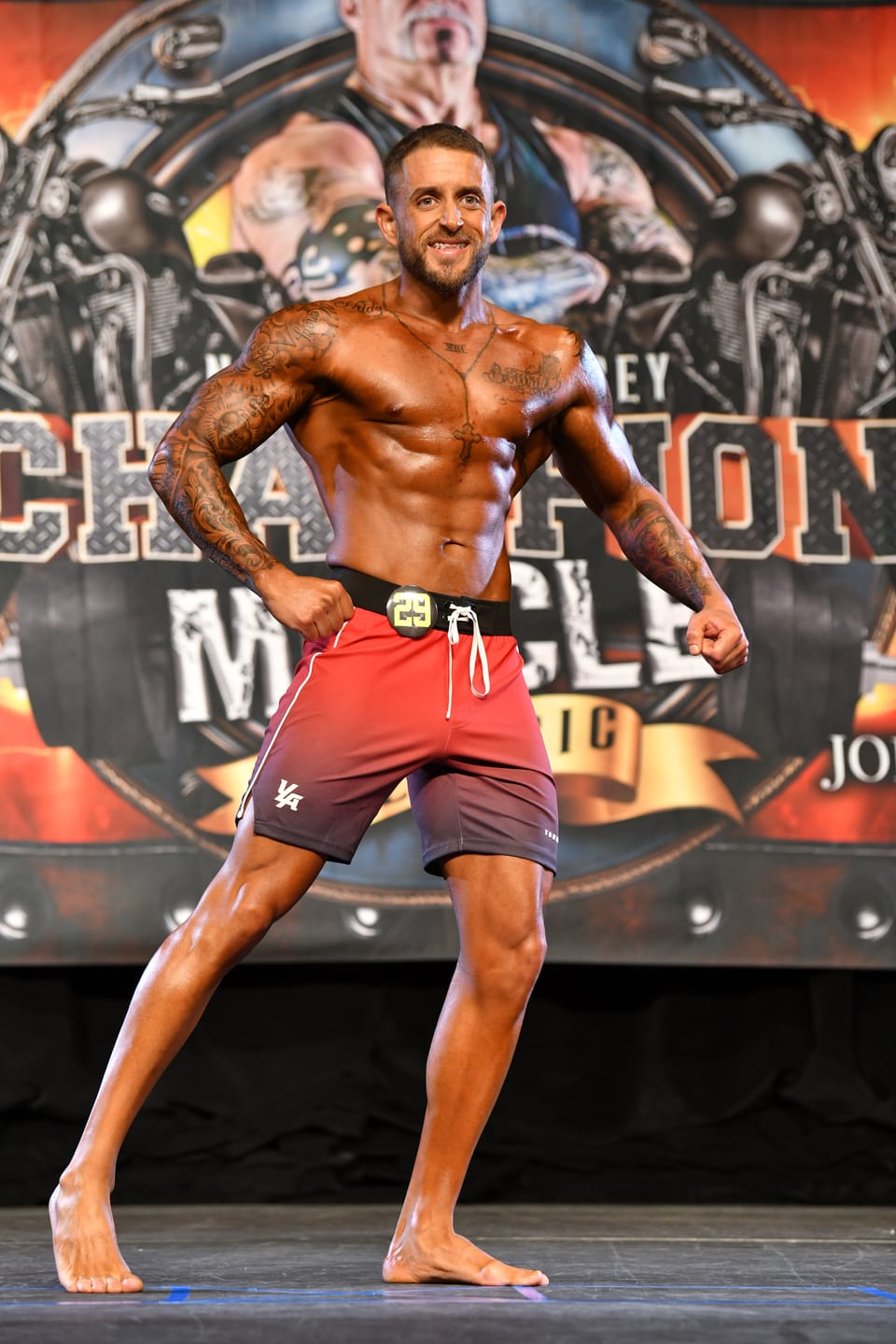 Customer photo review of 1067 - Men's physique Stage Shorts