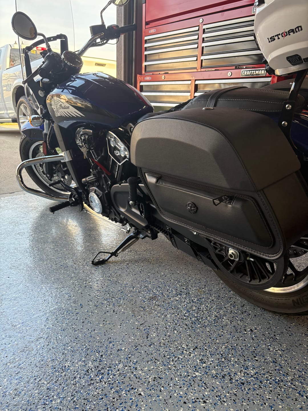 Customer photo review of 28L - Pantheon Medium Hard Mount Indian Scout Sixty Leather Motorcycle Saddlebags
