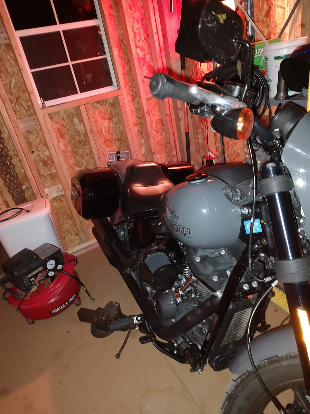 Customer photo review of 32L - Darkin Large Quick Mount Painted Hard Saddlebags for Harley Softail Low Rider S FXLRS