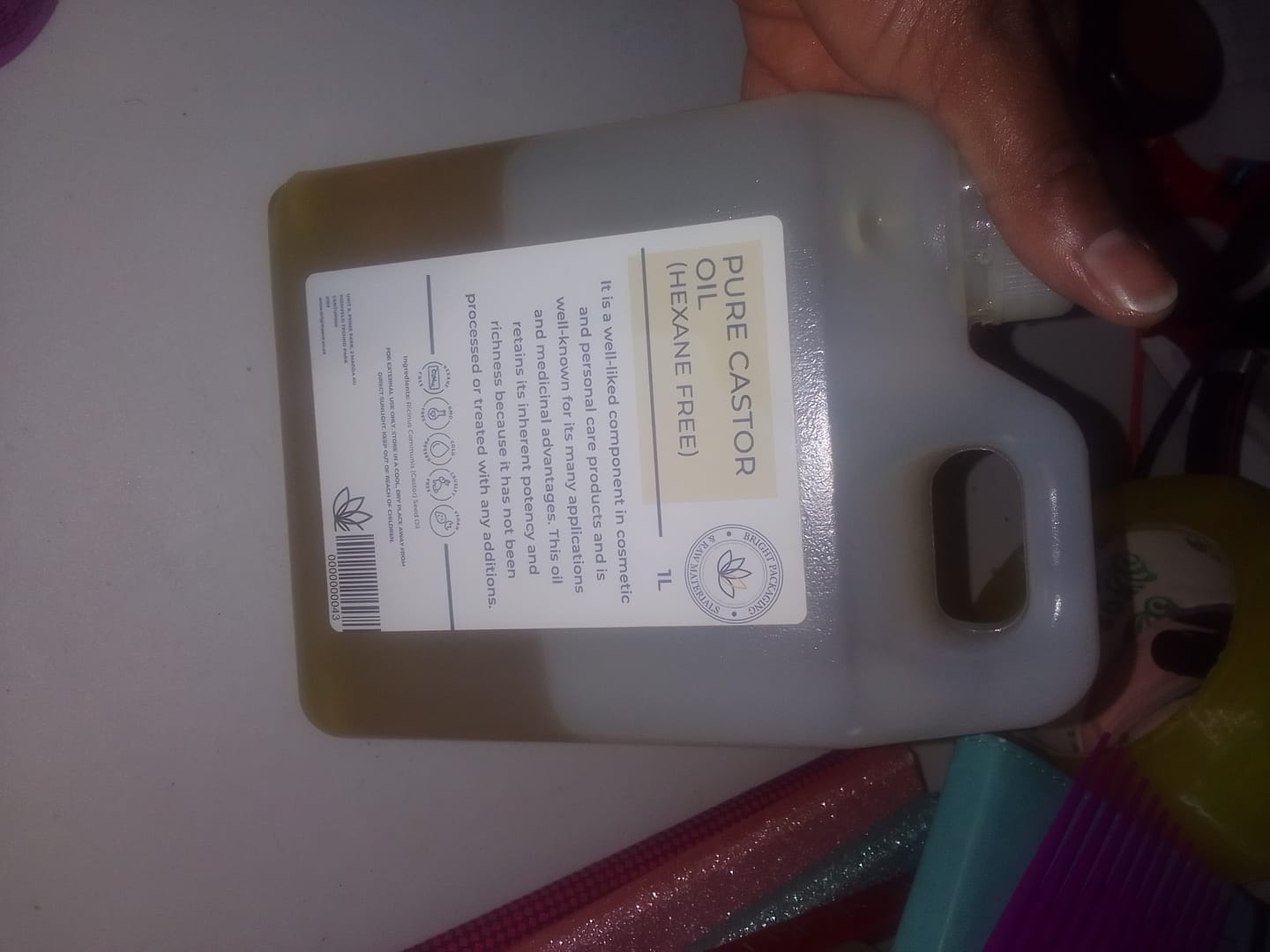 Customer photo review of Pure Castor Oil (Hexane-Free) - Cold-Pressed