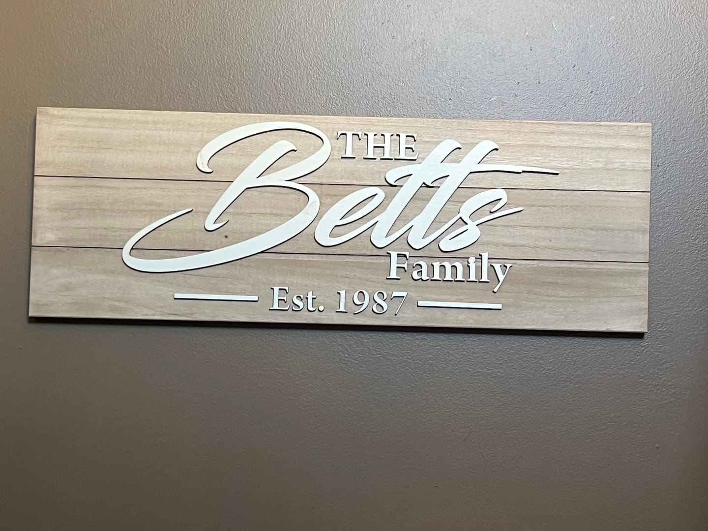 Customer photo review of Custom Wooden Sign - Bridenbaugh