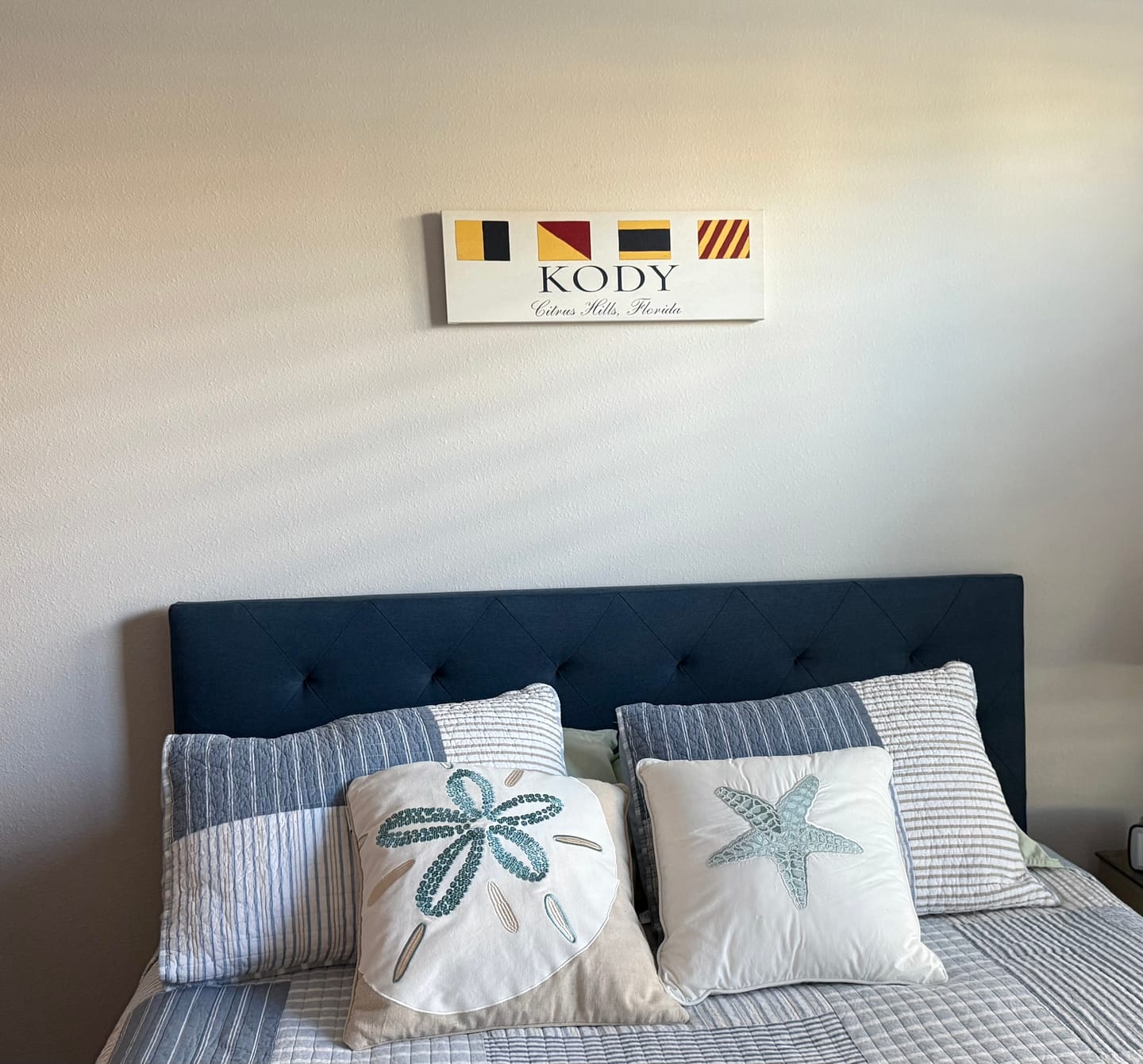 Customer photo review of Personalized Nautical Flags Wall Decor