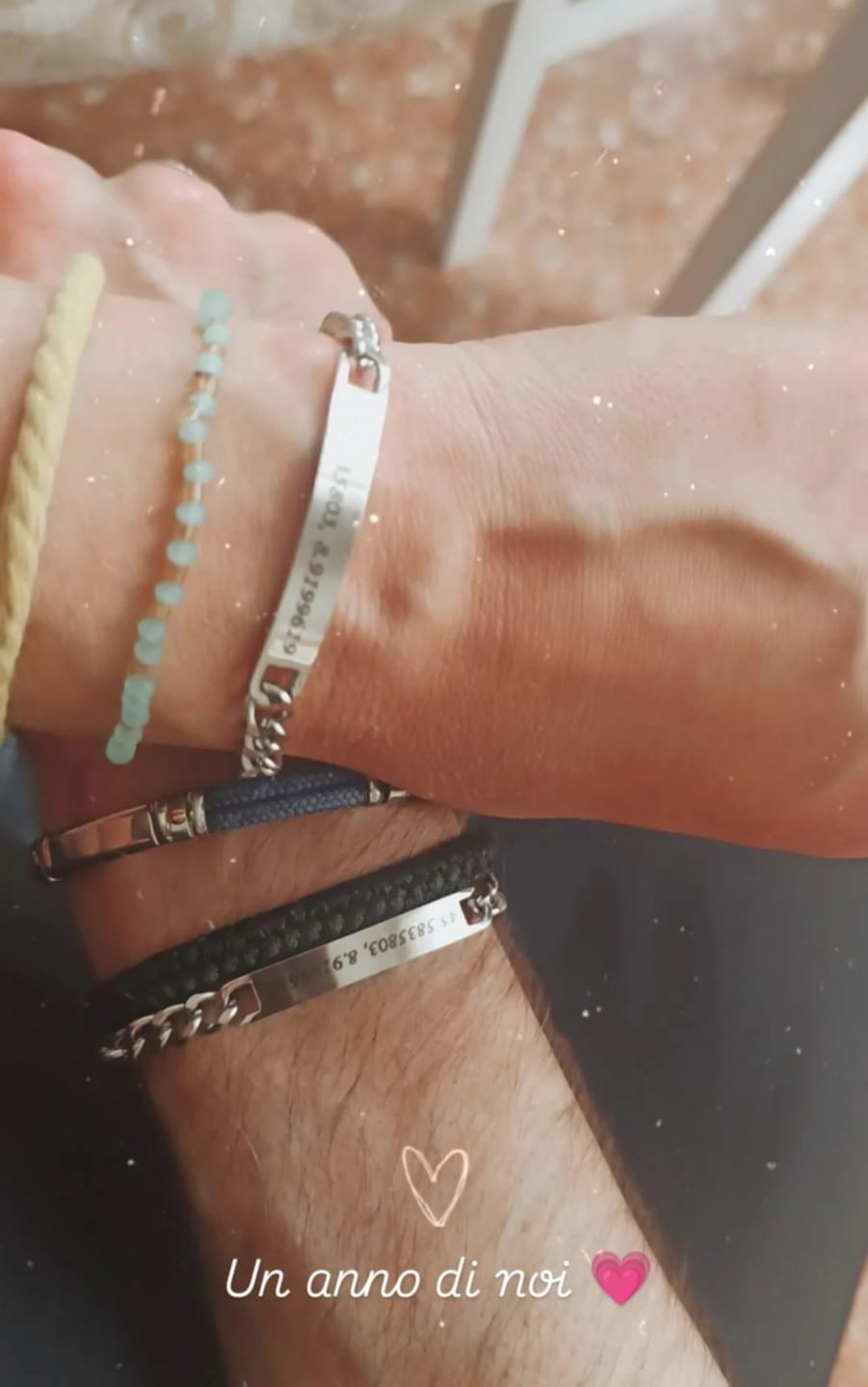 Customer photo review of Coppia di Bracciali Amore Eterno Personalizzati con incisione