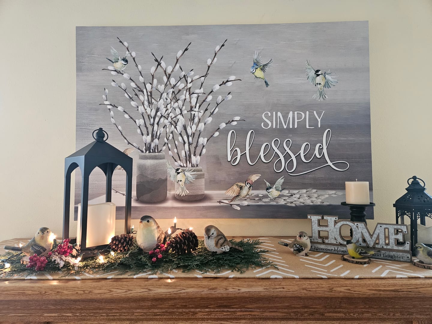 Customer photo review of Simply Blessed Wall Art Canvas - Christian Wall Art