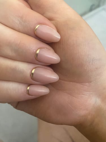 Customer photo review of Golden Crescent - Press On Nails