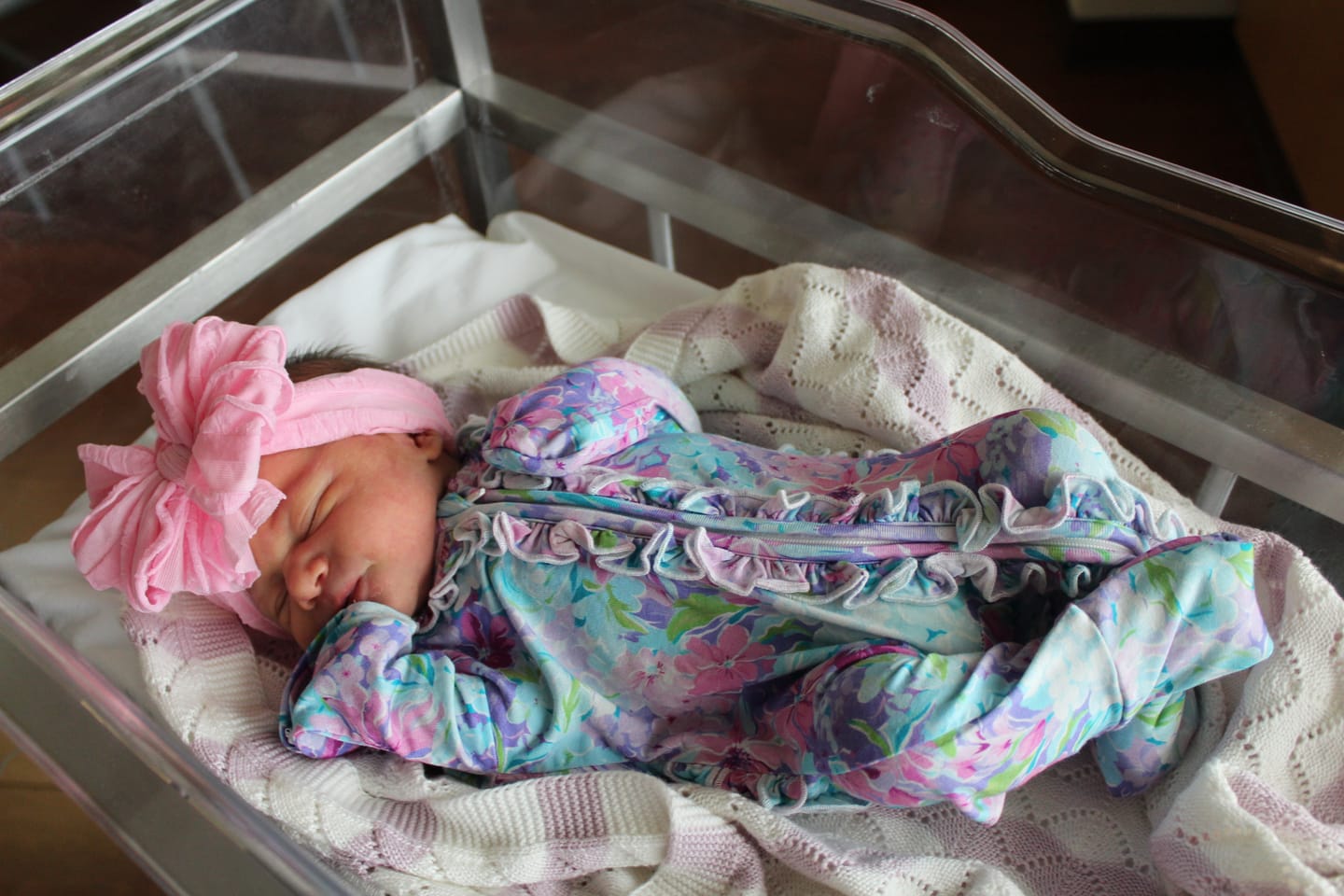Customer photo review of Ruffled Headband- Bubblegum