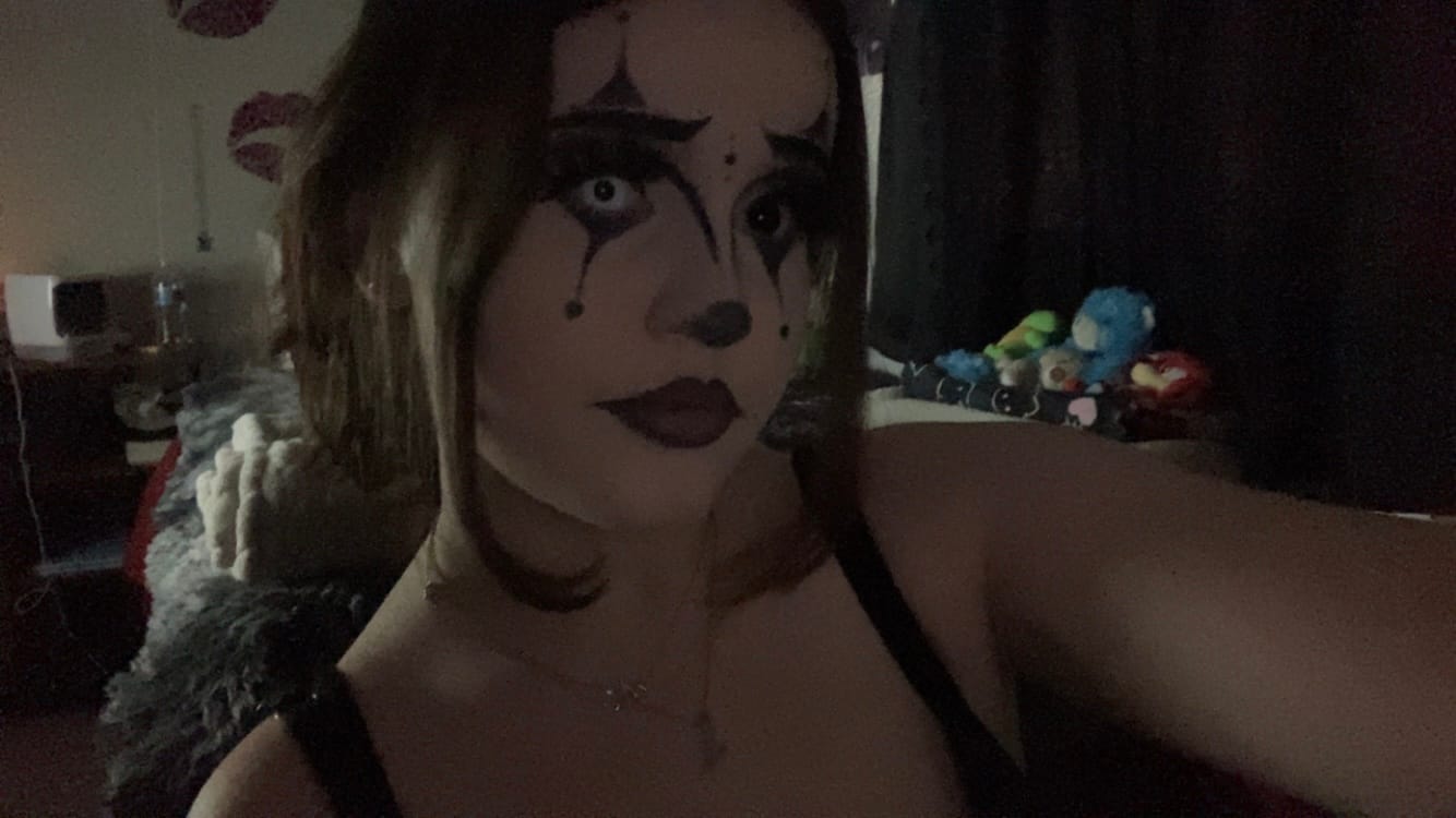 Customer photo review of Halloween Blackout Colored Contact Lenses