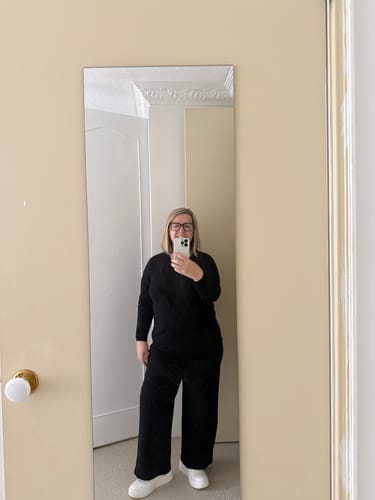 Customer photo review of Kimmy Ponte Wide Leg Pant - Black
