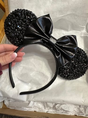 Customer photo review of Deep Black  Sparkle Mickey Ears