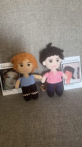 Customer photo review of Dolly® Personalized Crochet Doll with Photo Card