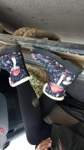 Customer photo review of Amanita Winter Boots - Warm Micro-Suede Doc-Style Boots Lined with Vegan Wool