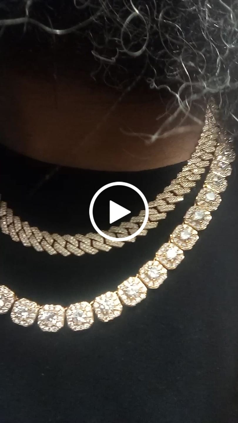 Customer video review of 10mm Clustered Tennis Chain - Gold