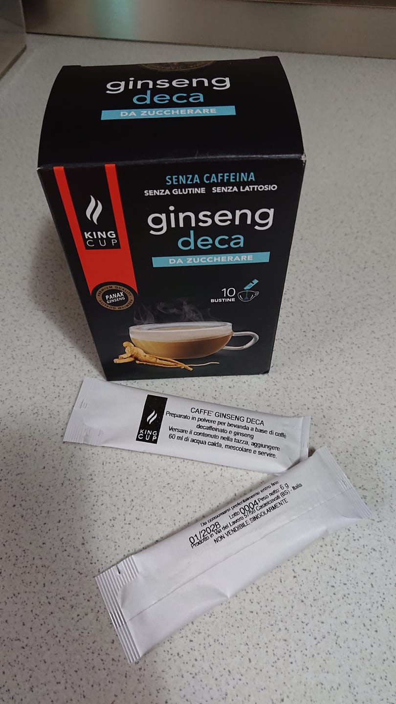 Customer photo review of 120 bustine di Caffè al ginseng  Deca da zuccherare