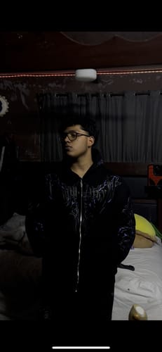 Customer photo review of Shadow Monarch Oversized Zip-up Hoodie [DUSK]