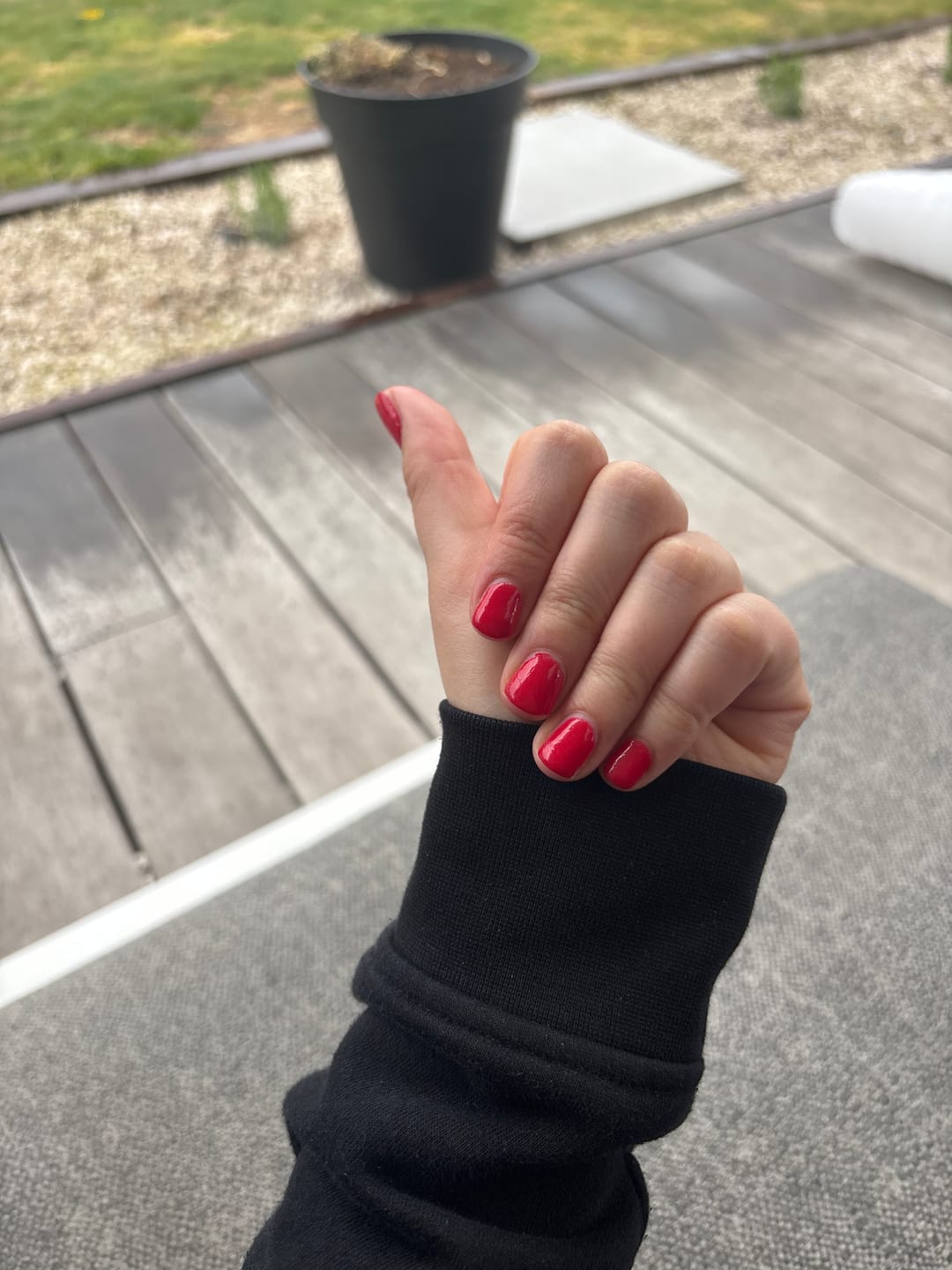 Customer photo review of Rose Red Dipping Powder
