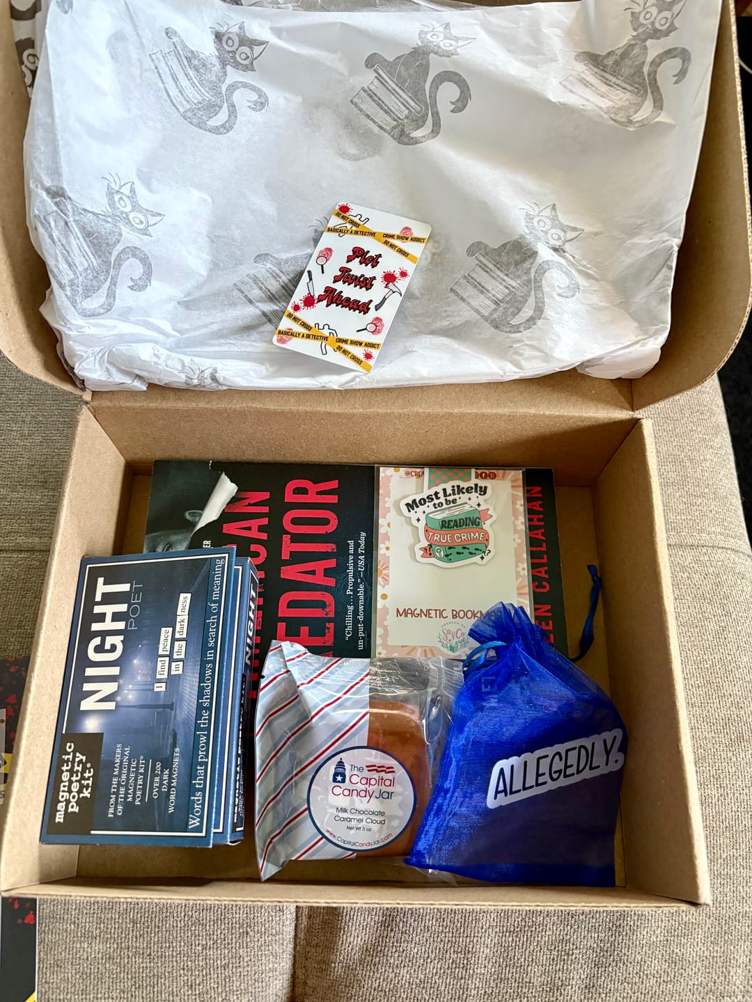 Customer photo review of Bi-monthly True Crime T-shirt Club Subscription