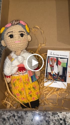 Customer video review of Dolly® Personalized Crochet Doll with Photo Card