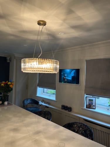 Customer photo review of Glam Modern Round Crystal Chandelier