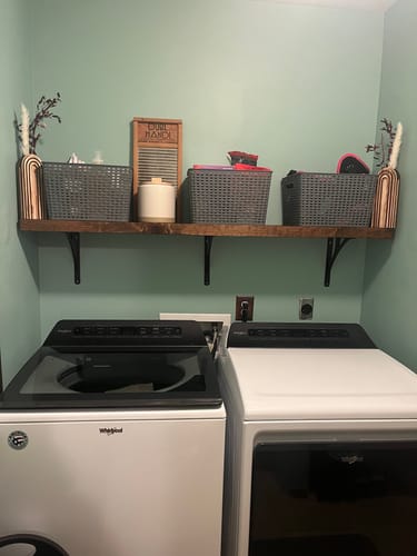 Customer photo review of Rustic Shelves with Brackets