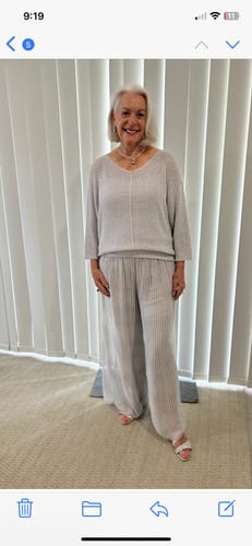 Customer photo review of Tanaka Knit Top in Silver