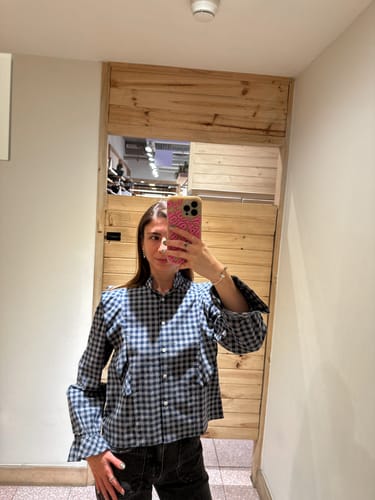 Customer photo review of Blusa Vichy Vuelos Gray