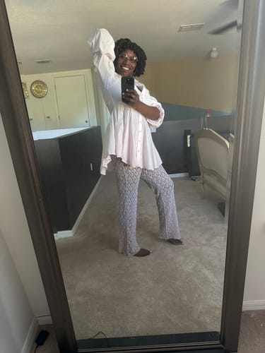Customer photo review of Stretch Lace Straight-Leg Pant