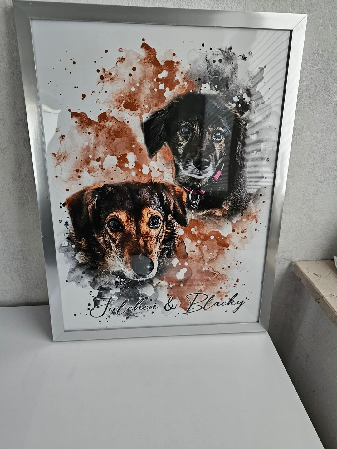Customer photo review of Tierisches Wasserfarben Hunde Portrait