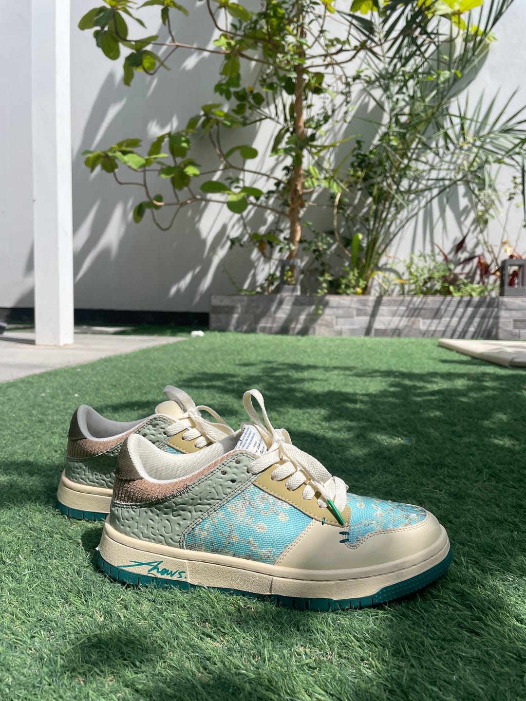 Customer photo review of Van Gogh Almond Blossoms inspired sneakers