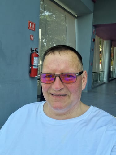 Customer photo review of Rectangle Stylish Blue Light Blocking Reading Glasses DS108