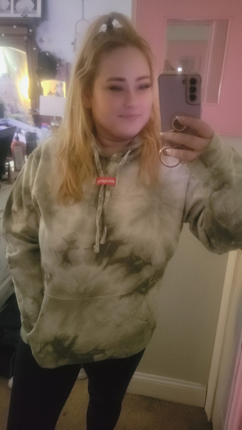 Customer photo review of 80Eighty® Tie Dye Olive Hoodie