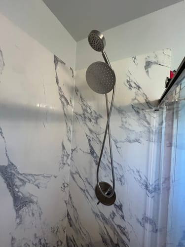 Customer photo review of 1-Handle Valve and Trim Shower System wtih Dual Shower Head