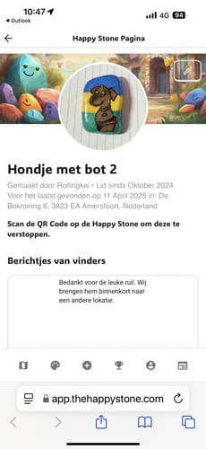 Customer photo review of QR Codes voor de Happy Stone App