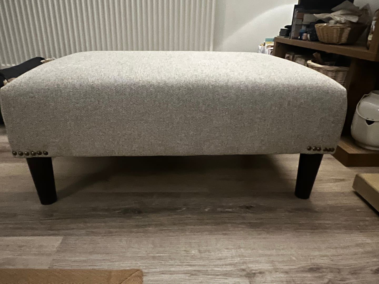 Customer photo review of Herringbone Tweed Upholstery Fabric