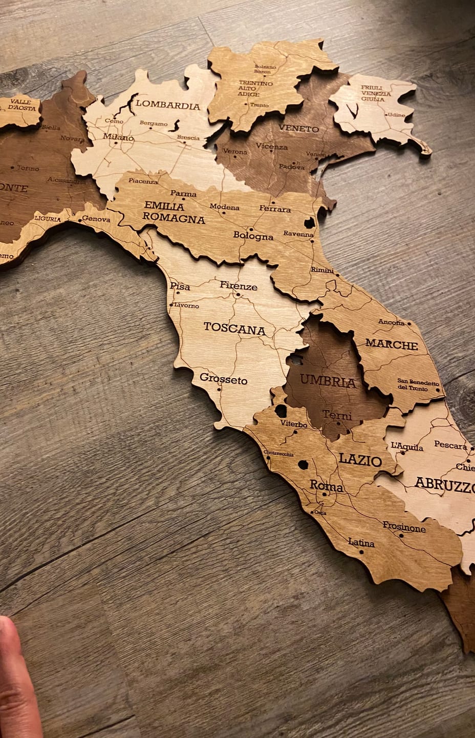 Customer photo review of Italy 3D Wooden Map