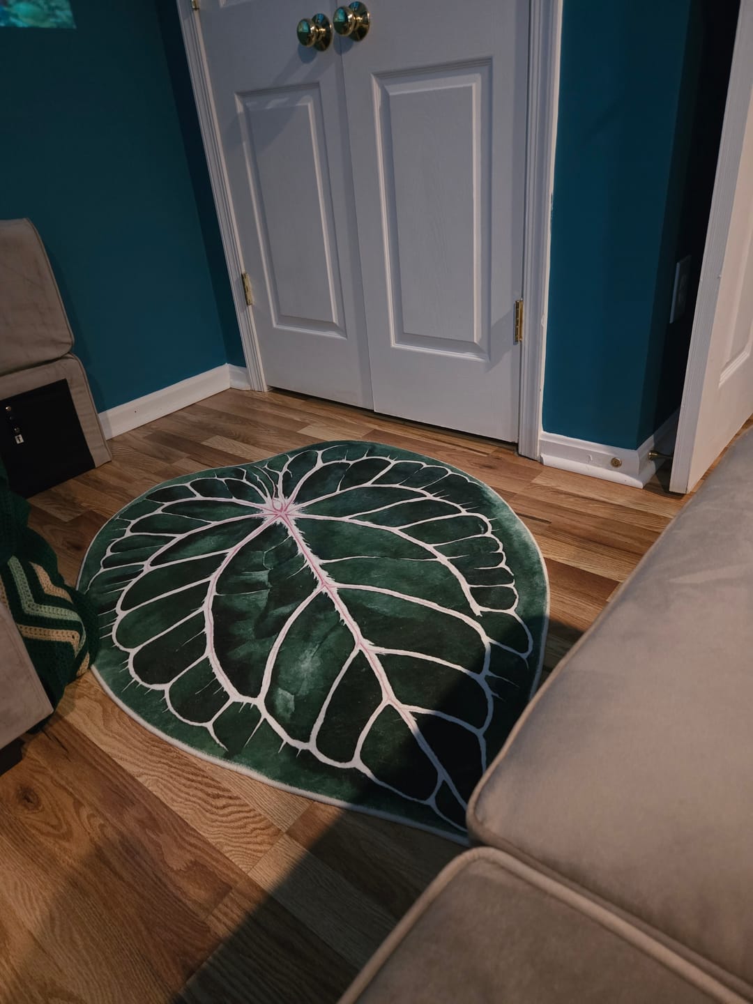 Customer photo review of Irregular Caladium Leaf Rug