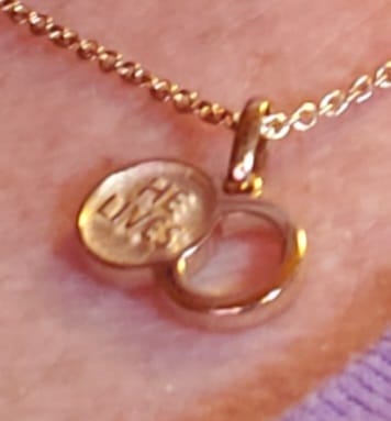 Customer photo review of "The Empty Tomb"  14K Solid Gold Pendant Necklace