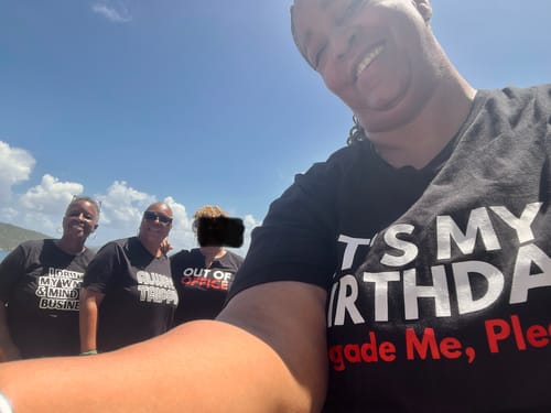 Customer photo review of Out of Office Black Unisex T-Shirt