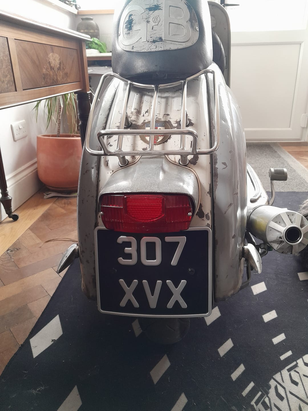Customer photo review of Classic Metal Pressed 7.5 × 6 Motorbike Number Plate